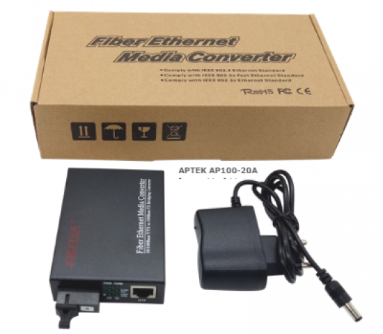 Media Converter 100M  APTEK AP100-20A , 1 sợi, 20km